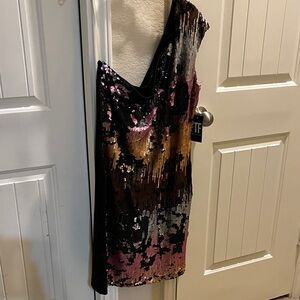 Fashion to Figure Multicolor Sequin One-Shoulder Dress NWT